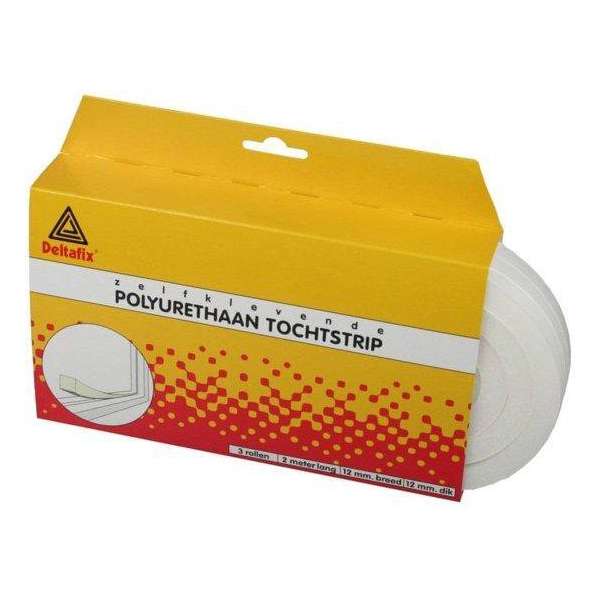 Tochtstrip P.U. Schuim 6 M 9 mm Wit Tochtstrip P.U. Schuim 6 M 9 mm Wit