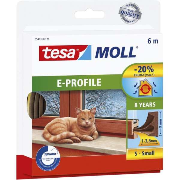 Tochtstrip E rubber 6m 0,9cm bruin Tochtstrip E rubber 6m 0,9cm bruin