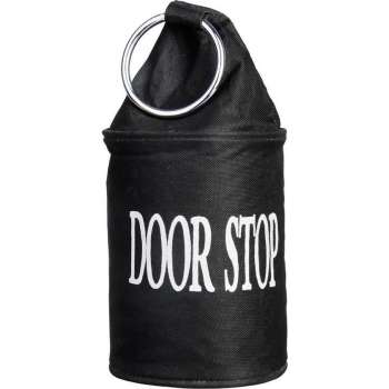 Canvas deurstopper zwart met ring 28 cm - Deur vastzetter - Deurstop 2,7 kg