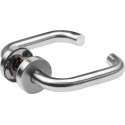 AMIG Deurklink RVS 140x19mm – Rond Rozet 53mm – Terugslagveer – Zilver