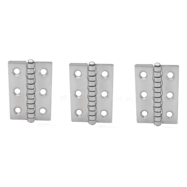 Scharnier - Rvs - 60x40mm - Vaste pen - Rechte hoek - 3 stuks Scharnier - Rvs - 60x40mm - Vaste pen - Rechte hoek - 3 stuks