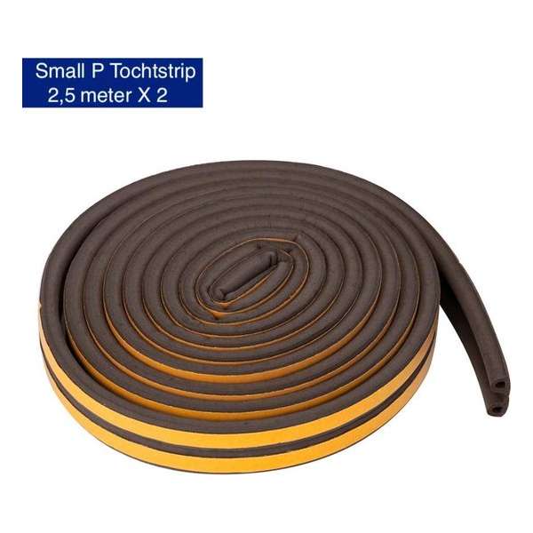 KD | Small P Tochtstrip | 2,5 meter X 2 | Water, vocht en wind werend | Bruin Tochtband KD | Small P Tochtstrip | 2,5 meter X 2 | Water, vocht en wind werend | Bruin Tochtband