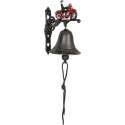 Clayre & Eef Ouderwetse Deurbel Gietijzer Motor 13*10*16 cm Bruin Ijzer Tuinbel Buitenbel Bel met Klepel