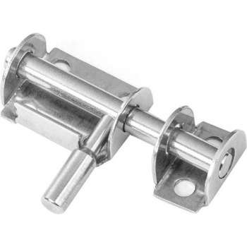 Schuifslot voor deur - 63x26mm - grendel - deurgrendel voor binnendeur of buitendeur - roestvrij staal - zilverkleurig