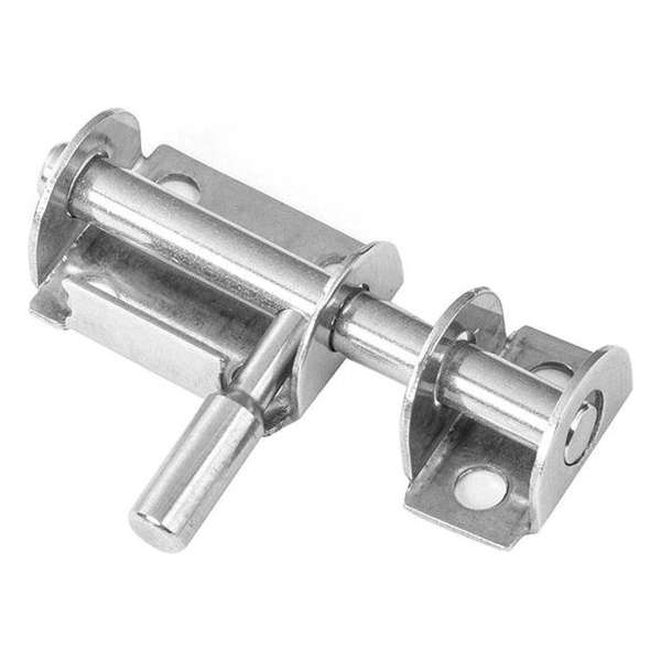 Schuifslot voor deur - 63x26mm - grendel - deurgrendel voor binnendeur of buitendeur - roestvrij staal - zilverkleurig Schuifslot voor deur - 63x26mm - grendel - deurgrendel voor binnendeur of buitendeur - roestvrij staal - zilverkleurig