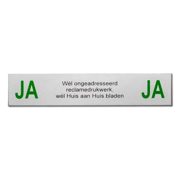 Ja Ja reclame brievenbus sticker Aluminium | Zelfklevend deur bordje ja ja sticker Ja Ja reclame brievenbus sticker Aluminium | Zelfklevend deur bordje ja ja sticker