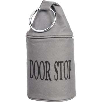 Canvas deurstopper grijs met ring 28 cm - Deur vastzetter - Deurstop 2,7 kg
