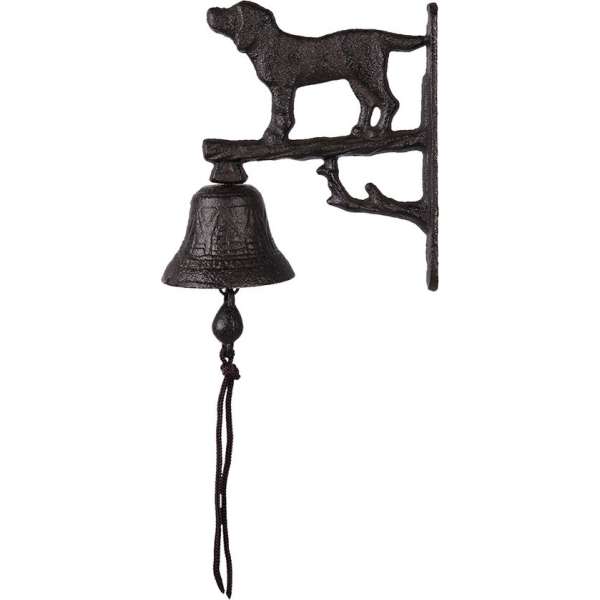 Clayre & Eef Ouderwetse Deurbel Gietijzer Hond 8*15*20 cm Bruin Ijzer Rond Tuinbel Buitenbel Bel met Klepel Clayre & Eef Ouderwetse Deurbel Gietijzer Hond 8*15*20 cm Bruin Ijzer Rond Tuinbel Buitenbel Bel met Klepel