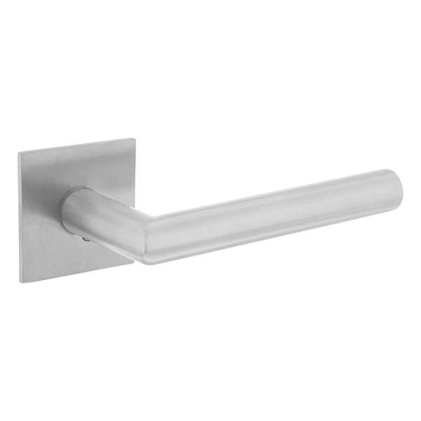 Intersteel Deurkruk Hoek 90° op vierkant magneet rozet rvs geborsteld