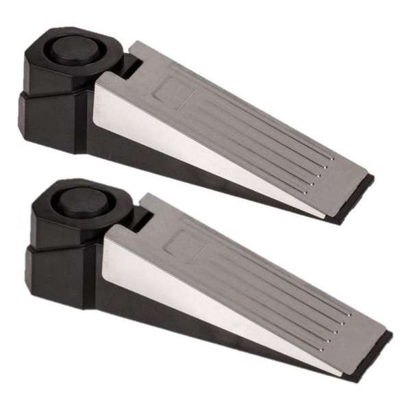 2x stuks anti inbraak deurstoppers / deurwiggen met alarm - Beveiligingssysteem 2x stuks anti inbraak deurstoppers / deurwiggen met alarm - Beveiligingssysteem
