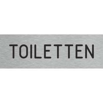 Deurbordje - toiletbord - bordje - toiletten - rechthoekig met RVS look