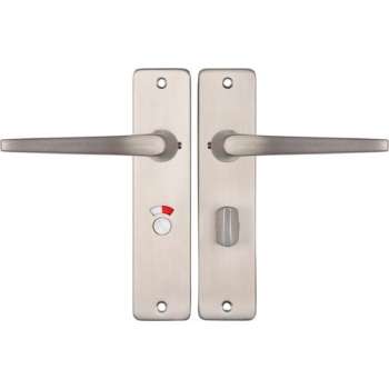 Starx Deurklink RVS – Deurbeslag – Deurschild met Toiletsluiting (WC57–5) – Deurklink Duim