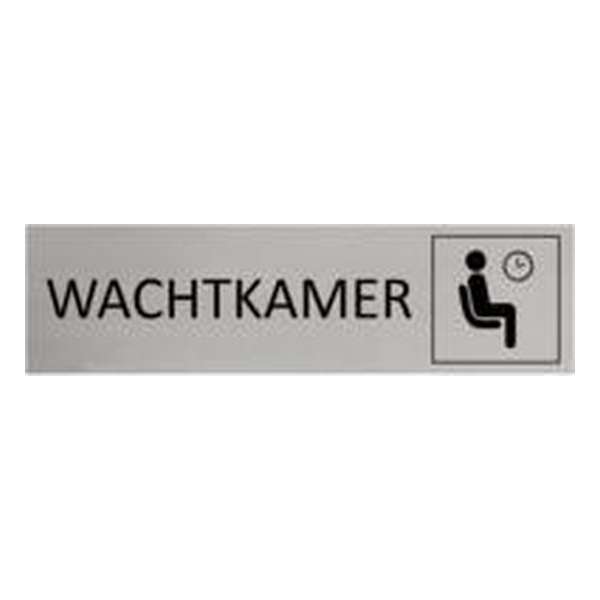 Aluminium Deurbordje Wachtkamer 165x45mm met tape Aluminium Deurbordje Wachtkamer 165x45mm met tape