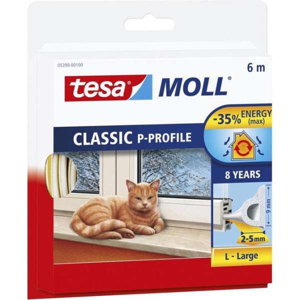 2x Tesa zelfklevende tochtstrip large wit 6 mtr 2x Tesa zelfklevende tochtstrip large wit 6 mtr