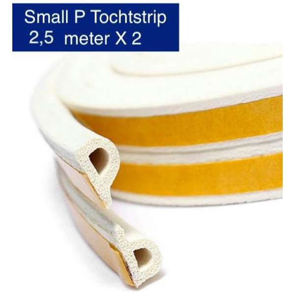 KD | Small P Tochtstrip | 2,5 meter X 2 | Water, vocht en wind werend | Wit Tochtband KD | Small P Tochtstrip | 2,5 meter X 2 | Water, vocht en wind werend | Wit Tochtband