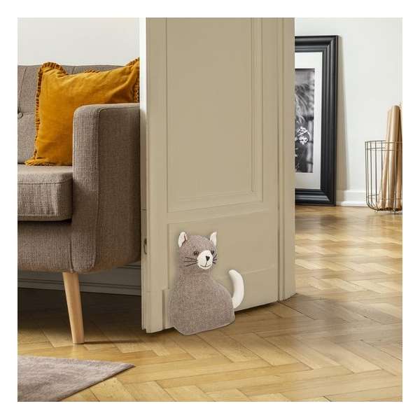 Relaxdays deurstopper stof - kat - voor de vloer - deurstop knuffel - zware deurhouder Relaxdays deurstopper stof - kat - voor de vloer - deurstop knuffel - zware deurhouder