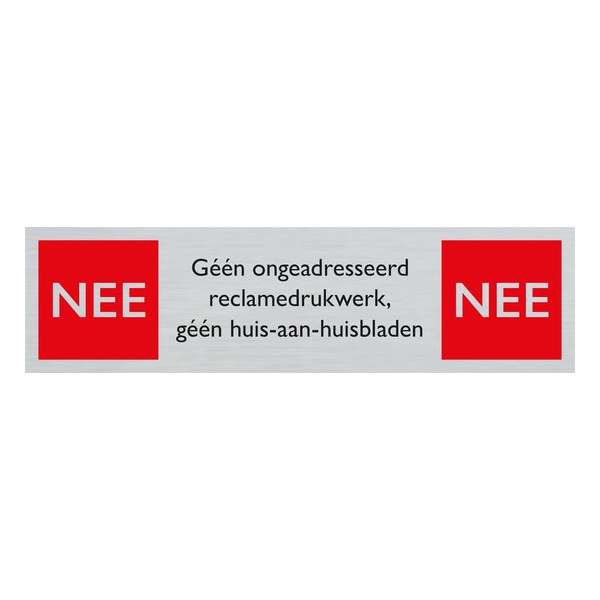 Pickup Route Alulook 165x44 mm - Reclame drukwerk NEE NEE Pickup Route Alulook 165x44 mm - Reclame drukwerk NEE NEE