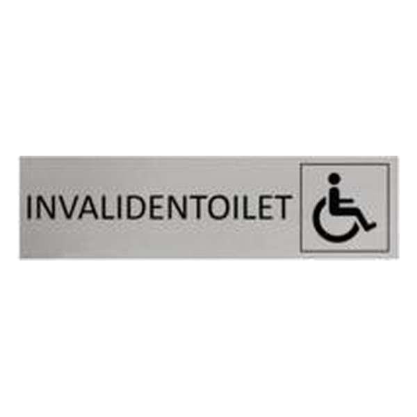 Aluminium Deurbordje Invalidentoilet 165x45mm met tape Aluminium Deurbordje Invalidentoilet 165x45mm met tape
