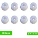 TQ4U stootdop closetbuffer - Ø 20 mm x 10 mm hoog - kunststof - transparant - 8 STUKS