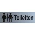 Aluminium-Plaat Toiletten - Deurbord - Infoplaat - 13 x 5 cm