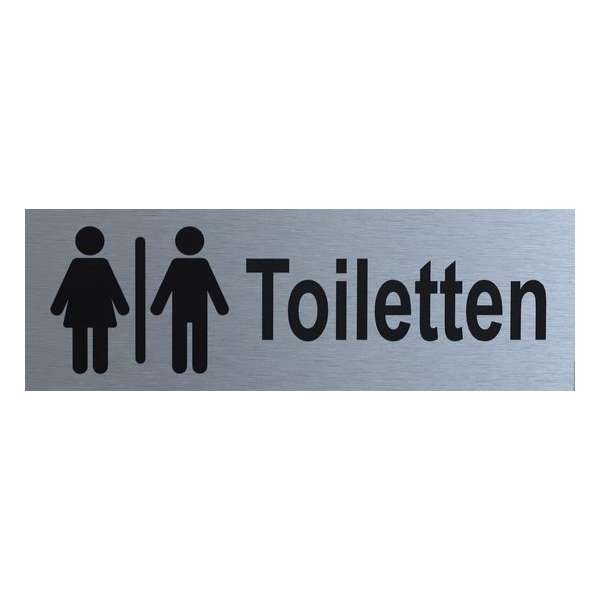 Aluminium-Plaat Toiletten - Deurbord - Infoplaat - 13 x 5 cm Aluminium-Plaat Toiletten - Deurbord - Infoplaat - 13 x 5 cm