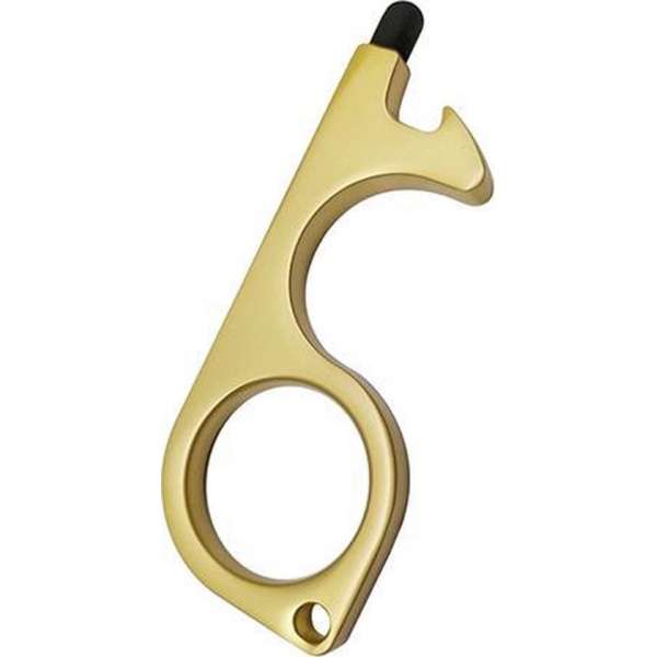 Metalen no touch hygiene key met smartphone knop koper Metalen no touch hygiene key met smartphone knop koper