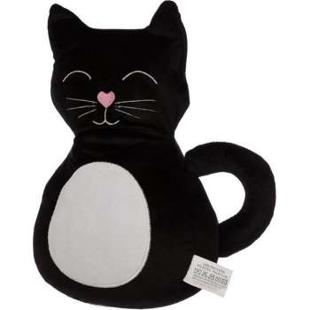 Dieren deurstopper zwarte kat/poes 25 cm - Huishouden deurstoppers/deurwiggen