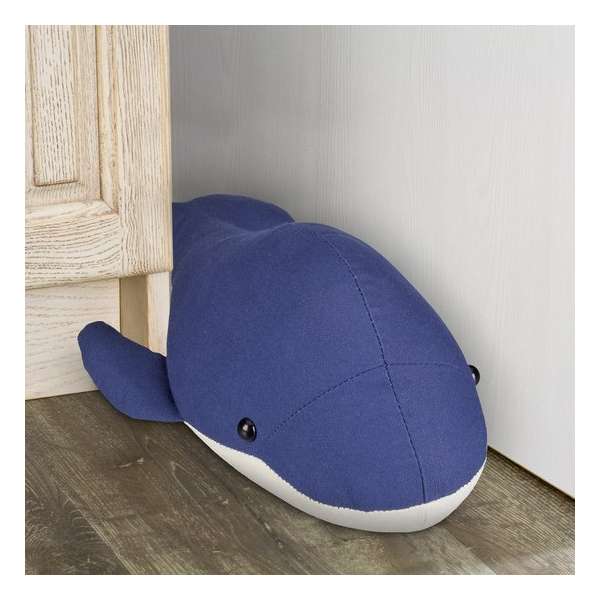Relaxdays deurstopper walvis - stoffen deurstop knuffel - zware deurhouder vloer - zand Relaxdays deurstopper walvis - stoffen deurstop knuffel - zware deurhouder vloer - zand