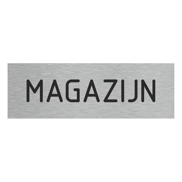 Deurbordje - magazijn bord - bordje - magazijn - rechthoekig met RVS look Deurbordje - magazijn bord - bordje - magazijn - rechthoekig met RVS look