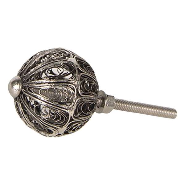 Clayre & Eef Deurknop 3*3 cm Zilverkleurig Metaal Rond Meubelknop Clayre & Eef Deurknop 3*3 cm Zilverkleurig Metaal Rond Meubelknop