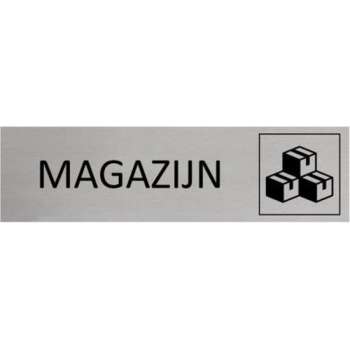 Aluminium Deurbordje Magazijn 165x45mm met tape