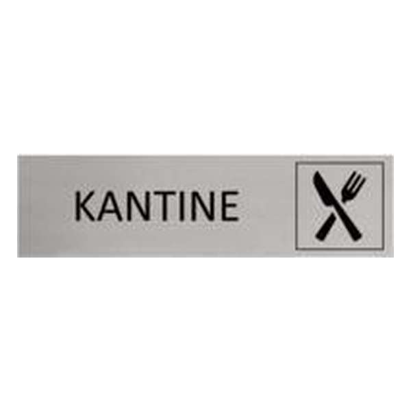 Aluminium Deurbordje Kantine 165x45mm met tape Aluminium Deurbordje Kantine 165x45mm met tape