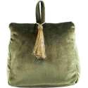 Fluwelen deurstopper mosgroen 17 x 10 x 18 cm - Deurstoppers