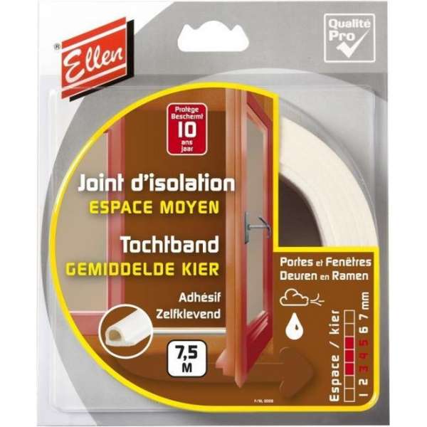 Wovar Zelfklevende tochtstrip voor Kieren 3 tot 5 mm - 7.5 Meter Wovar Zelfklevende tochtstrip voor Kieren 3 tot 5 mm - 7.5 Meter