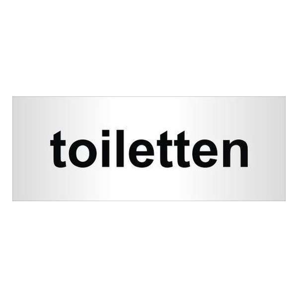 Aluminium deurbordje bedrukt met tekst toiletten - 130 mm x 50 mm x 0,5 mm - Deur tekstbordje toiletten - Promessa-Design. Aluminium deurbordje bedrukt met tekst toiletten - 130 mm x 50 mm x 0,5 mm - Deur tekstbordje toiletten - Promessa-Design.