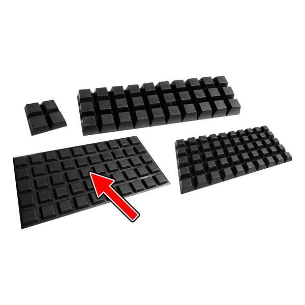 Set van 100 stootdopjes (12.7x12.7x3 mm, zwart, trapezium) Set van 100 stootdopjes (12.7x12.7x3 mm, zwart, trapezium)