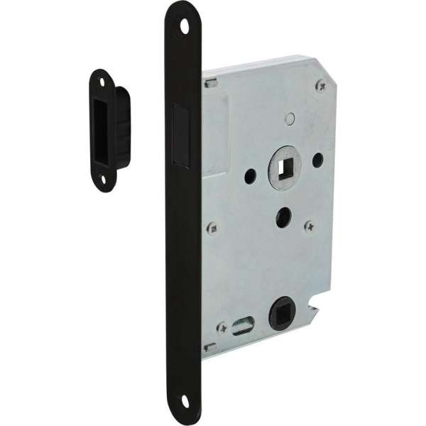 Intersteel Woningbouw magneet badkamer/toilet slot 63/8mm, voorplaat afgerond zwart Intersteel Woningbouw magneet badkamer/toilet slot 63/8mm, voorplaat afgerond zwart