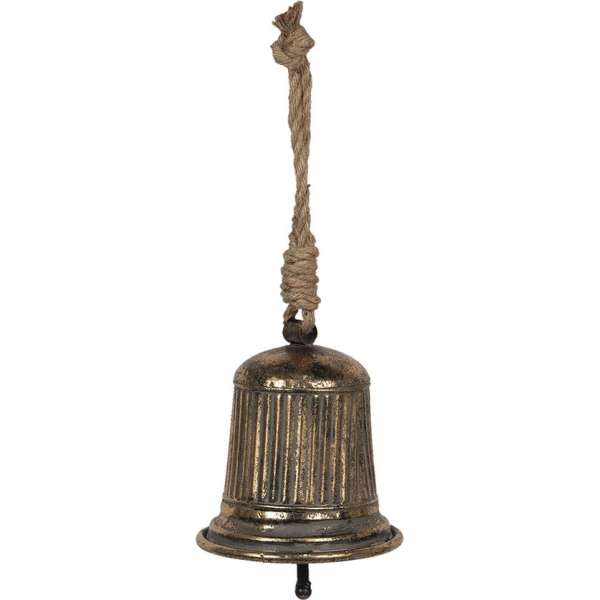Clayre & Eef Ouderwetse Deurbel Gietijzer Ø 16*16 cm Goudkleurig, Bruin Metaal Rond deurbel Tuinbel Buitenbel Bel met Klepel Clayre & Eef Ouderwetse Deurbel Gietijzer Ø 16*16 cm Goudkleurig, Bruin Metaal Rond deurbel Tuinbel Buitenbel Bel met Klepel