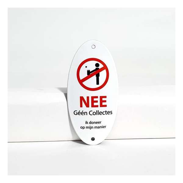 Geen collectes emaille bord - niet aanbellen - doneer op eigen manier Geen collectes emaille bord - niet aanbellen - doneer op eigen manier