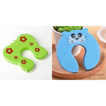 Deurstopper foam - Dieren deurstopper - Kidsproof - Deurstopper - Groen/Blauw - Foam