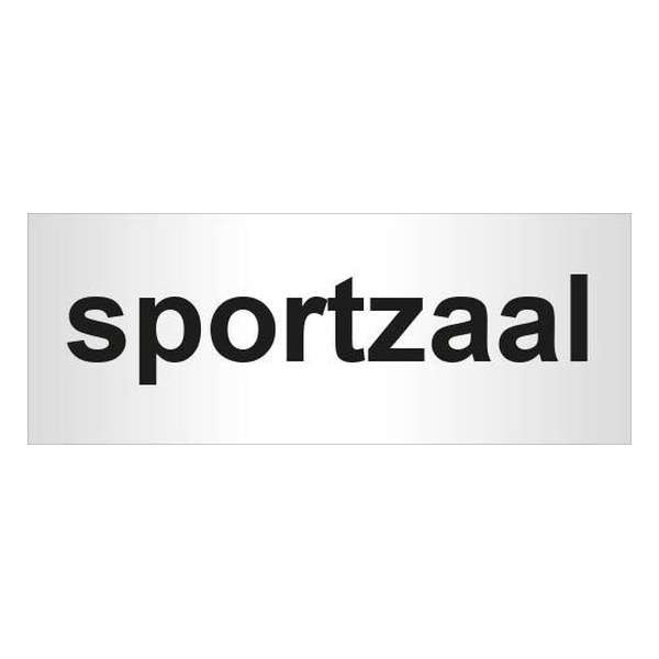 Aluminium deurbordje bedrukt met tekst sportzaal - 130 mm x 50 mm x 0,5 mm - Deur tekstbordje sportzaal - Promessa-Design. Aluminium deurbordje bedrukt met tekst sportzaal - 130 mm x 50 mm x 0,5 mm - Deur tekstbordje sportzaal - Promessa-Design.
