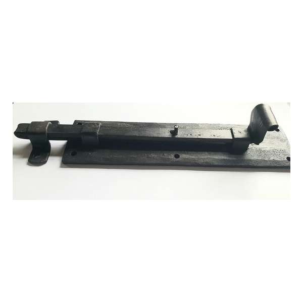 Zwarte deur of raam grendel 200 mm smeedijzer zwart Zwarte deur of raam grendel 200 mm smeedijzer zwart