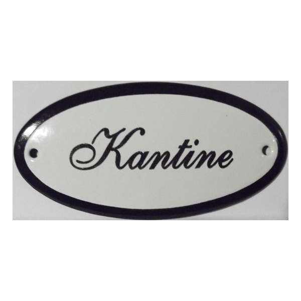 Emaille deurbordje ovaal 'Kantine' Emaille deurbordje ovaal 'Kantine'