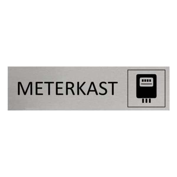 Aluminium Deurbordje Meterkast 165x45mm met tape Aluminium Deurbordje Meterkast 165x45mm met tape