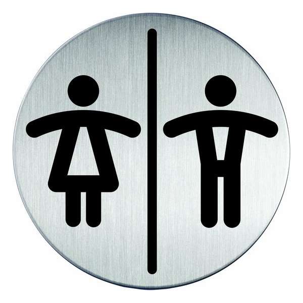 Infobord Pictogram Durable Toiletten Dames/heren Rond 83mm Infobord Pictogram Durable Toiletten Dames/heren Rond 83mm