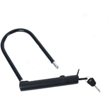 Fiets beugelslot zwart staal - 19x24 cm - Fietsslot/Scooter/Motorslot - Fiets sloten en accessoires