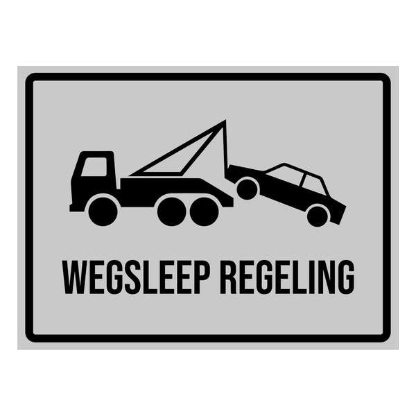 Wegsleep Regeling Bord | Antraciet | Kunststof | 330 x 245mm Wegsleep Regeling Bord | Antraciet | Kunststof | 330 x 245mm
