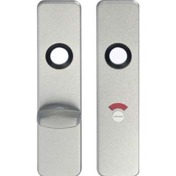 NEMEF deurschild aluminium voor binnendeuren - Toilet/badkamerslot - Vrij/bezet - (lxb) 185x44mm