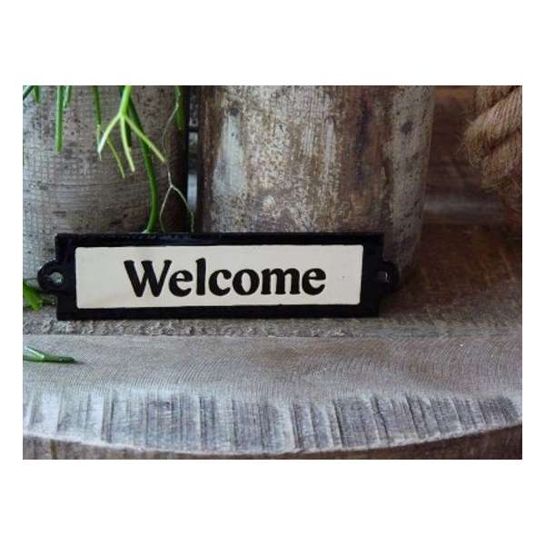 Emaille deurbordje recht 'Welcome' Emaille deurbordje recht 'Welcome'