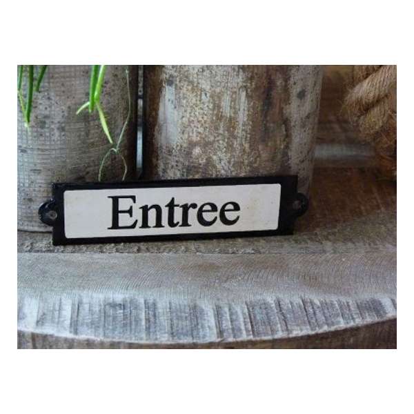 Emaille deurbordje recht 'Entree' Emaille deurbordje recht 'Entree'